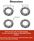 Diagram showing dimensions of Five Sixteenth Ball Bearings Set For Bike Crank Bottom Bracket Replacement Retainer Cages Pack Of Four