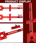 Front and back views of 4 In 1 Router Milling Groove Bracket Kit With Aluminum Alloy Circle Cutting Jig For Cabinet Projects with dual scales.