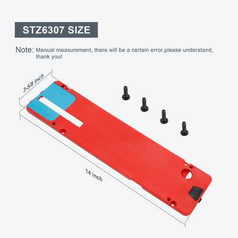 Zero Clearance Table Saw Insert Plate For SKIL TS6307-00 Replacement STZ6307 Adjustable Height with screws, red color