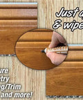 Premium Wood Stain Touch Up Pens With Five Millimeter Chisel Tips for easy repairs on scuffed wood trim.