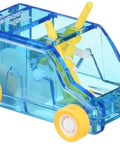 Deskside Mini Cleaner And Dust Sweep In Blue Transparent, Compact Desktop Dust Remover for Your Home Office, yellow wheels