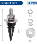 Spikes License Plate Screws Set With Aluminum Frame Fasteners, Anti Theft Kit For Cars And Motorcycles, 5.5cm size