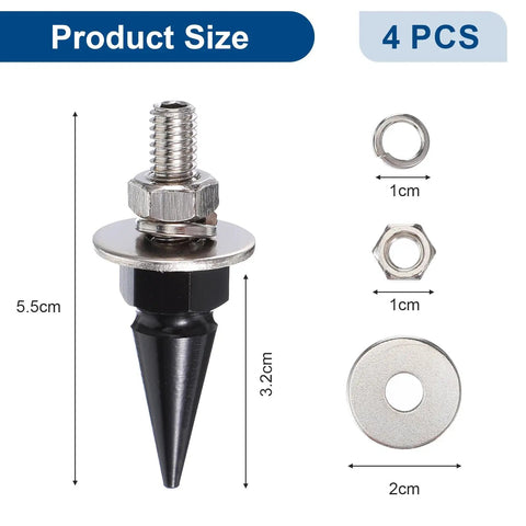 Spikes License Plate Screws Set With Aluminum Frame Fasteners, Anti Theft Kit For Cars And Motorcycles, 5.5cm size