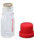 Glass Watch Lubricant Bottle With Mesh Basket For Precision Oil Application And Storage Leak Evaporating Container next to red cap