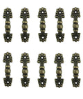 Set of 10 arch shape door pull handles bronze tone zinc alloy 1.6x0.4 inch with 2mm holes and 1.2 inch center distance, hardware for cabinets