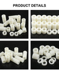 150 Piece Nylon Round Spacer Kit For M6 Screws With 11mm Outer Diameter And 6.2mm Inner, 10 Size Round Nylon Standoffs Set