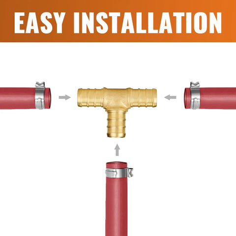 Easy installation with One Half Inch PEX Tee Fittings Pack Of 25 Lead Free Brass Plumbing Fittings NSF Certified UPC Compliant