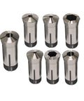 7 Piece 5C Hex Collet Set For Lathe In Tough Tool Steel With 1/4, 5/16, 3/8, 1/2, 5/8, 3/4, 7/8 Inch Capacity