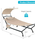 Beige hanging hammock chair with stand and canopy for patio chillin cushions and pillow included storage bag heavy duty swing bed dimensions