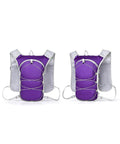 Purple mens ultralight running vest with hydration bladder pack for hiking cycling and outdoor training, reflective strips, one size.
