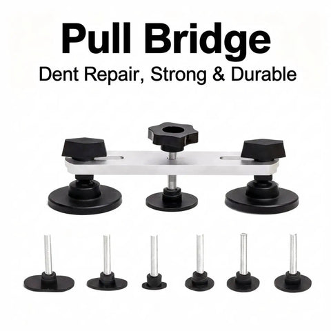 Beast 91-Piece Paintless Dent Repair Kit With Glue Puller Tabs Dent Lifter And Pull Bridge shown with attachments