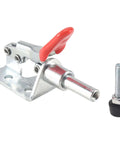 Four Pack 45Kg Toggle Clamp Set With Quick Release Pull Action, showcasing individual clamp with red handle and bolt