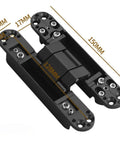 Invisible Hidden Door Hinge Pair For Real Wood Doors Adjustable Cross Frame, 150MM heavy steel construction.