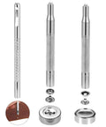 Stainless Steel Snap Button Kit 15mm 200 Pieces 50 Sets Built To Last Rustproof All Weather With Setting Tool close-up view.