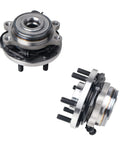 Front Wheel Bearing Hub Assembly 2 Pack For Nissan Frontier 2005-2017, Pathfinder 2005-2012, Xterra 2005-2015, Suzuki Equator 2009-2012 With 6 Lug Bolts And ABS 4WD Ready showcased in side and top views