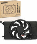 Built Tough Engine Radiator Cooling Fan Assembly for Ford Focus 2012 to 2018 EV BEV 2.0L Without Control Module Straight Up OEM Style Cooling Swap, black plastic, single blade design.