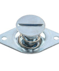 Top Shelf Quarter Turn Fastener With Three Eighth Inch Shank And Three Quarter Inch Zinc Plated Head Slotted Drive Self Ejecting Kickout Style Built Tough For Street Stages And Night Cruises - close-up view with spring action mechanism