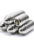 Stainless Steel Ball Point Set Screws Kit With Hex Socket Drive And Spring Plunger, 10 Sizes 100 Pieces, ANSI 0.7mm Pitch