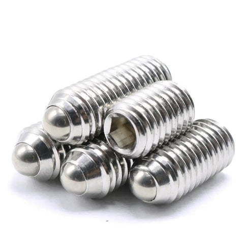 Stainless Steel Ball Point Set Screws Kit With Hex Socket Drive And Spring Plunger, 10 Sizes 100 Pieces, ANSI 0.7mm Pitch