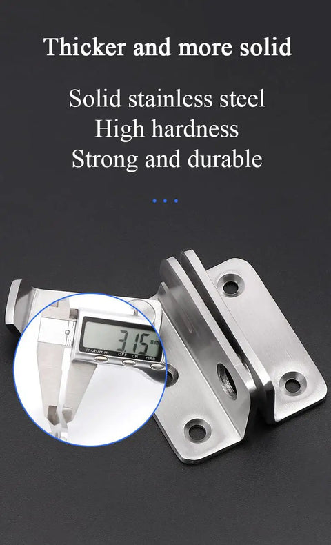 Stainless Steel Slide Bolt Door Lock with 90 Degree Rotation, 3.15mm thickness, ideal for gates and sheds.
