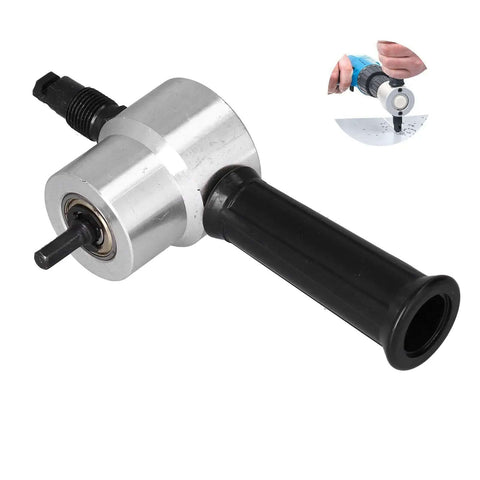Double Head Metal Cutter Nibbler For Drills Circle Cutting Attachment 360 Degree Adjustable 1500-3000 RPM with handle