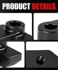 Close-up views of Upgraded Passenger Side Exhaust Manifold Clamp Repair Kit For 1997 Through 2016 Ford F150 F250 E150 E350 Truck and Lincoln Navigator showing premium iron material and details.