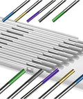 Assorted Precision TIG Welding Tungsten Electrodes 1/16 to 3/32 inch in a case, suitable for hot jobs and grinding.