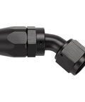 AN10 45 Degree Swivel Hose End Fitting Aluminum Black For Stainless And Nylon Braided Hose 6061-T6 Billet Aluminum Anodized 7/8-14 UNF Not For Push Lock Or PTFE Hoses Lightweight Durable Ready To Install black 45-degree fitting