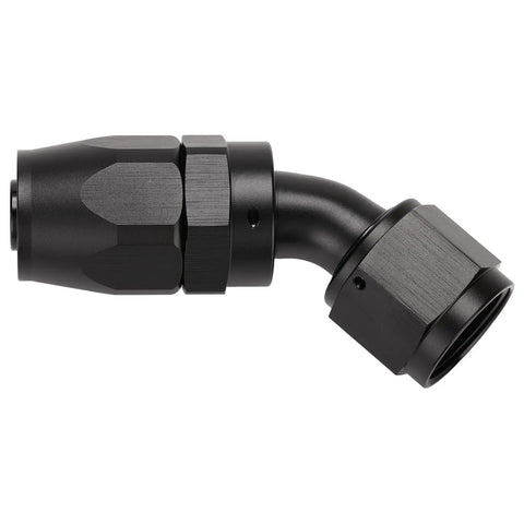 AN10 45 Degree Swivel Hose End Fitting Aluminum Black For Stainless And Nylon Braided Hose 6061-T6 Billet Aluminum Anodized 7/8-14 UNF Not For Push Lock Or PTFE Hoses Lightweight Durable Ready To Install black 45-degree fitting