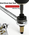 Garage Ready Carbon Steel Rivet Nut Tool Kit M3 To M8 Hand Crimping Pliers with electric drill attachment for blind rivet nuts.