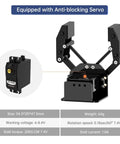 Front view of Beefy BigClaw Mechanical Gripper For DIY Robots, Heavy Duty Robotic Claw Grabber With Large Contact Surface, Aluminum Build