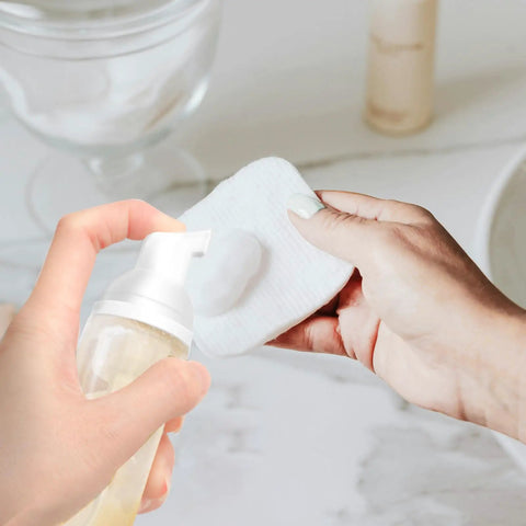 Using 2 Oz Travel Foam Dispenser Bottles Set Empty Plastic Pump Bottles For Hand Soap And Shampoo Refillable And Reusable Grab And Go Travel Containers 60 Ml Each on cotton pad