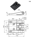 Rock Solid Heavy Duty Industrial Electrical Cabinet Door Rotating Hinge For Distribution Box And Automation Gear Built Like A Tank Easy Install Durable Hardware One Piece technical drawing with dimensions.