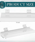 Heavy Duty Metal Slatwall Shelves Set White Ten By Four Point Three Inch Six Pack slat wall display shelves product size