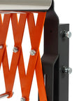 Durable Adjustable Conveyor Rollers With Wheels For Heavy Lifting Projects Expandable Work Table Supporting Up To 176 lbs iron frame with orange detail.