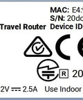 Label on Pocket WiFi 7 Travel Router With Dual Band 2.4G And 5G Speeds Dual 2.5G Ethernet Ports USB 3.0 VPN Ready Mini Portable Router