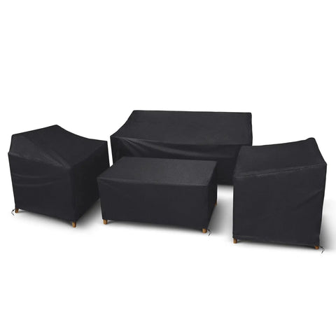 All Weather 4 Piece Outdoor Furniture Cover Set Waterproof 400D Heavy Duty Fits Couch Coffee Table And Two Chairs