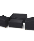 Heavy Duty Waterproof 4 Piece Patio Furniture Covers Set For Rattan Wicker Conversation Sets 420D Fits Loveseat Armchairs And Coffee Table