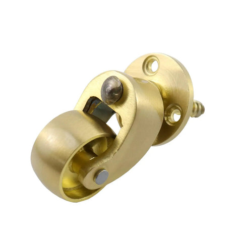 Premium One Inch Antique Brass Caster Wheels Rolling Tight With Rock Solid 360 Degree Swivel Motion and Reliable M6 Stem hardware close-up