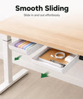 Kick Clutter To The Curb With This Slick Under Desk Drawer Organizer 2 Pack with smooth sliding drawers holding pens and notes.