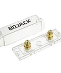ANL Fuse Holder With Fuses For 0 2 4 Gauge And 0 8 Gauge Fuse Block Pack Of 2 60 Amp Copper Alloy Gold Plated High Current Car Audio Power Kit For Easy Mounting And Durable Copper Alloy Contacts With Gold Plating For Low Resistance Performance. Clear ANL fuse holder with gold-plated copper alloy terminals for 0/2/4 and 0/8 gauge wiring