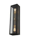 Contemporary Outdoor Wall Sconce Featuring A Sleek Matte Black And Sanded Gold Design Ideal For Front Porch Or Patio Lighting medium bulb base supports 40 watts total game changer that completely brings the vibe to any modern exterior.