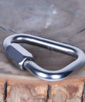 Stainless Steel Carabiner Heavy Duty Safety Lock For Climbing Caving Rappelling Firefighting Rescue And Industrial Rigging Up To 60kN