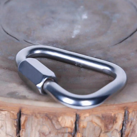 Stainless Steel Carabiner Heavy Duty Safety Lock For Climbing Caving Rappelling Firefighting Rescue And Industrial Rigging Up To 60kN