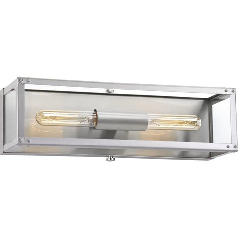 Union Square Bath And Vanity Light In Gray, Modern Bathroom Fixture For Mirror And Vanity, gray metal frame and glass panels