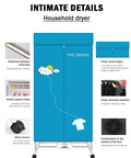 Portable Clothes Dryer 110V 1000W Electric Dryer With Double Layer Stackable Stainless Steel Design, front view with details