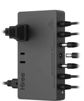 7 Way Isolated Guitar Pedal Power Supply With 9V 100mA Ports For Six Pedals And 9V 300mA Port For One, Plus 2 AC Outlets