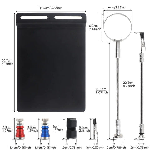 Dimensions of Magnetic Helping Hands Soldering Station with 4 Magnetic PCB Clamps, 3X Magnifying Glasses, and Flexible Arm Tools
