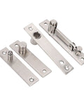 Stainless Steel Pivot Hinge With 360 Degree Rotation And 300 Lbs Load Bearing Concealed Door Hinge components displayed