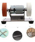 Badass 96W Mini Belt Sander And Bench Grinder With Variable Speed Control For Metal Work And Knife Sharpening Compact desktop tool with dual abrasive wheels.